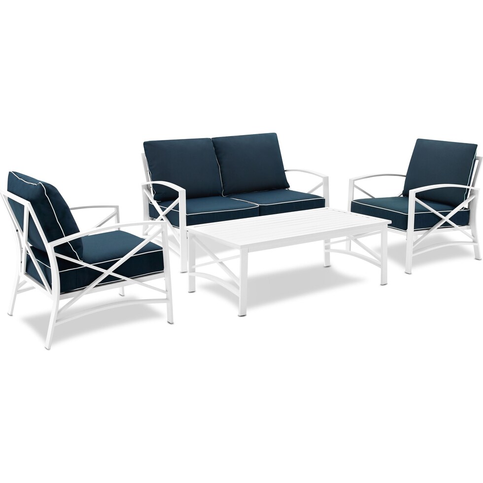 clarion blue outdoor loveseat set   