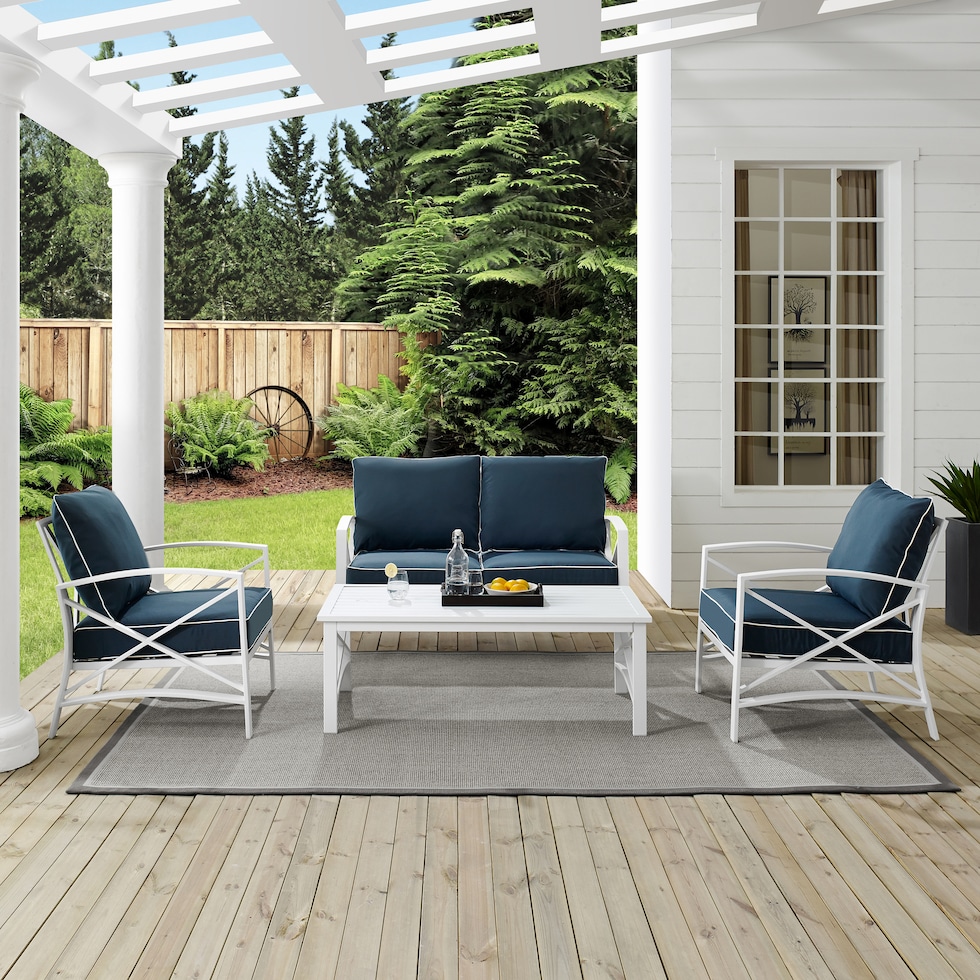 clarion blue outdoor loveseat set   