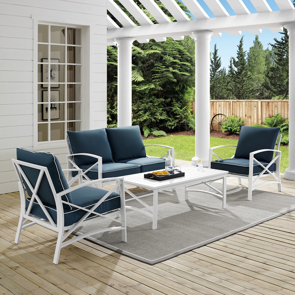 clarion blue outdoor loveseat set   