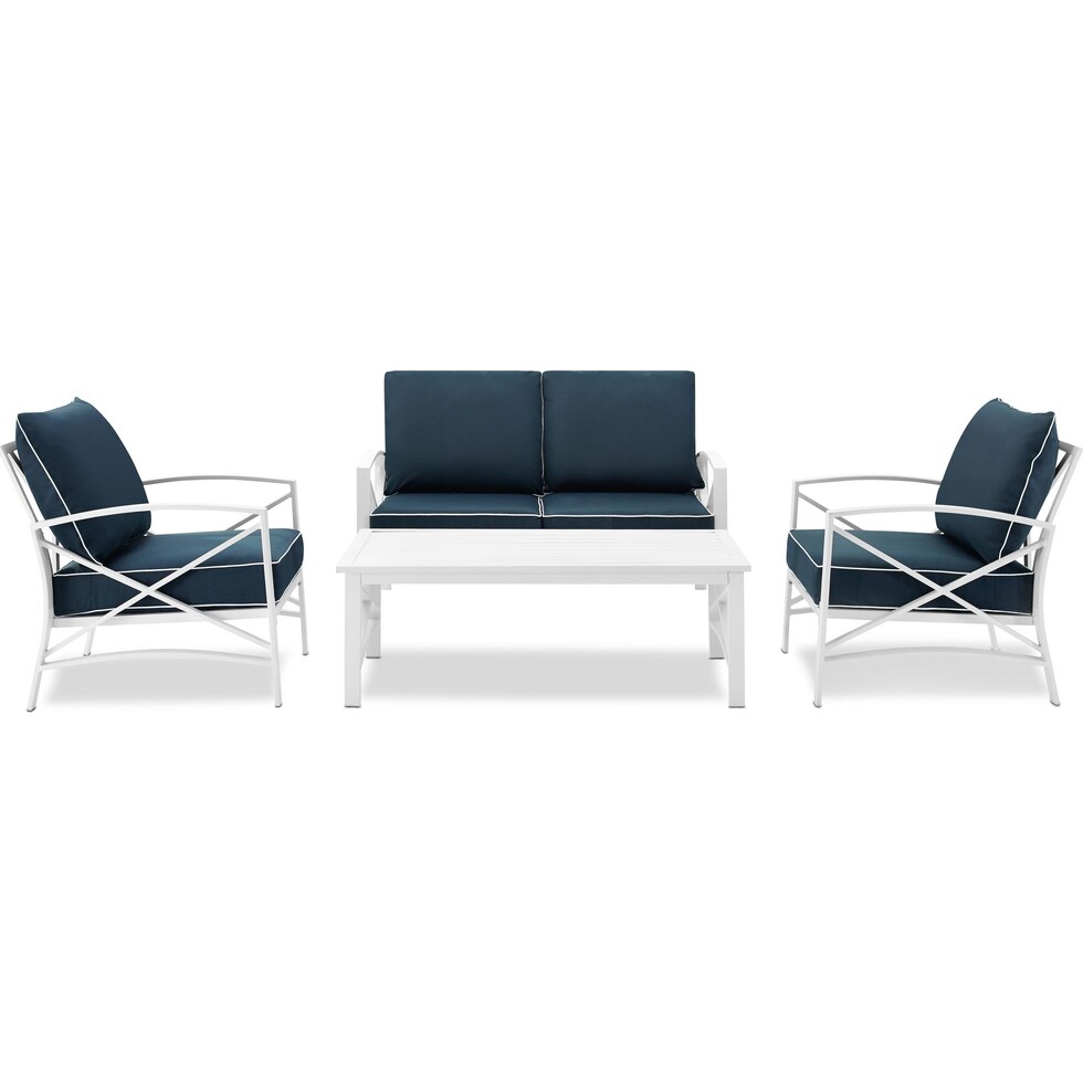 clarion blue outdoor loveseat set   