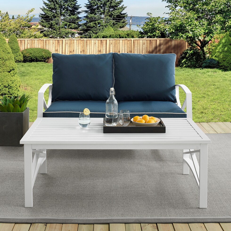 clarion blue outdoor loveseat set   