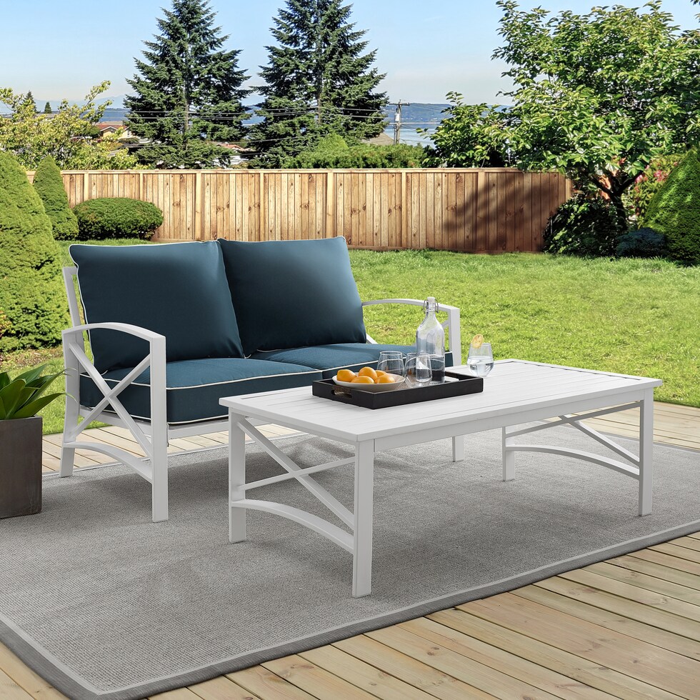 clarion blue outdoor loveseat set   