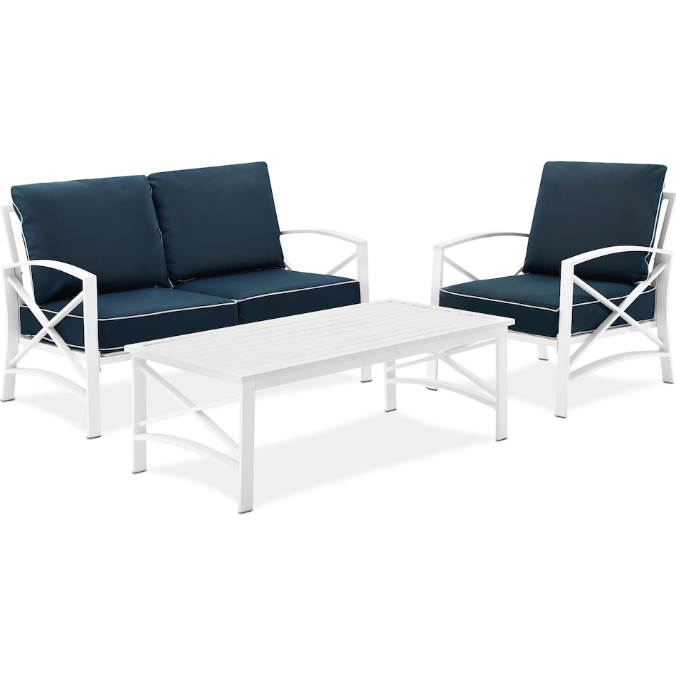 clarion blue outdoor loveseat set   