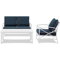 clarion blue outdoor loveseat set   