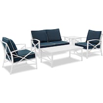 clarion blue outdoor loveseat set   