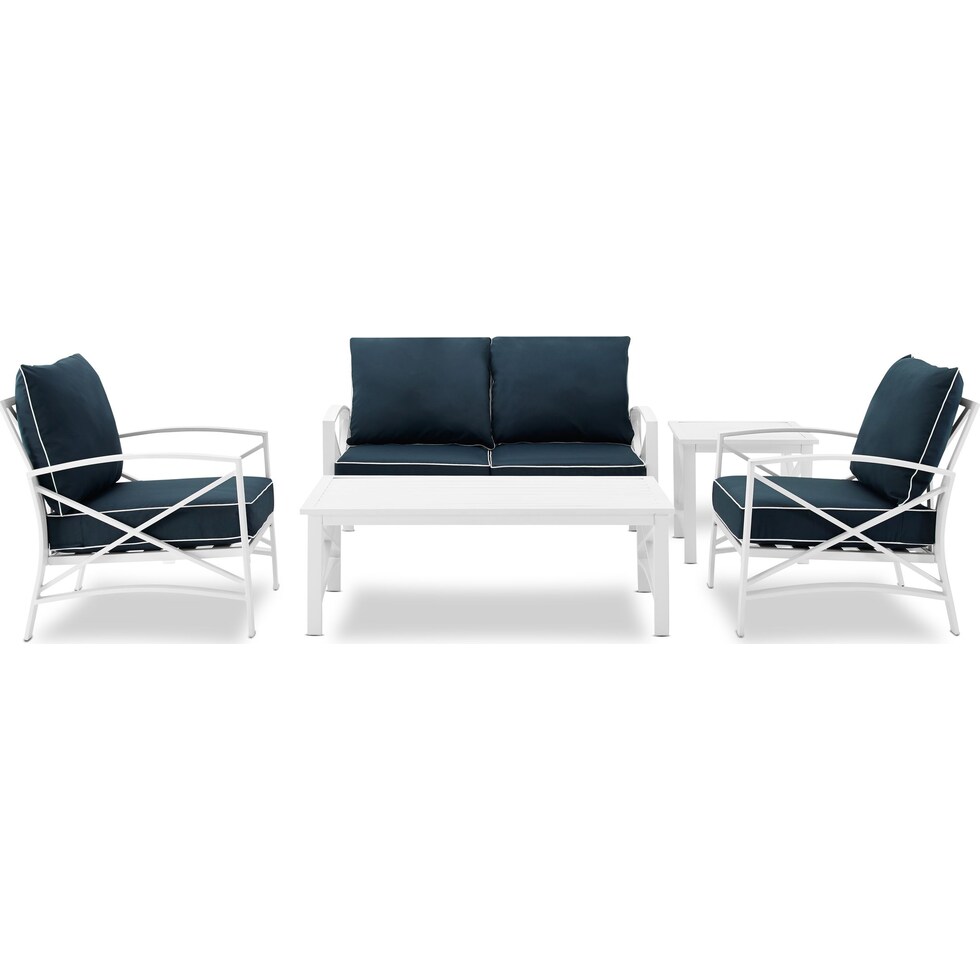 clarion blue outdoor loveseat set   