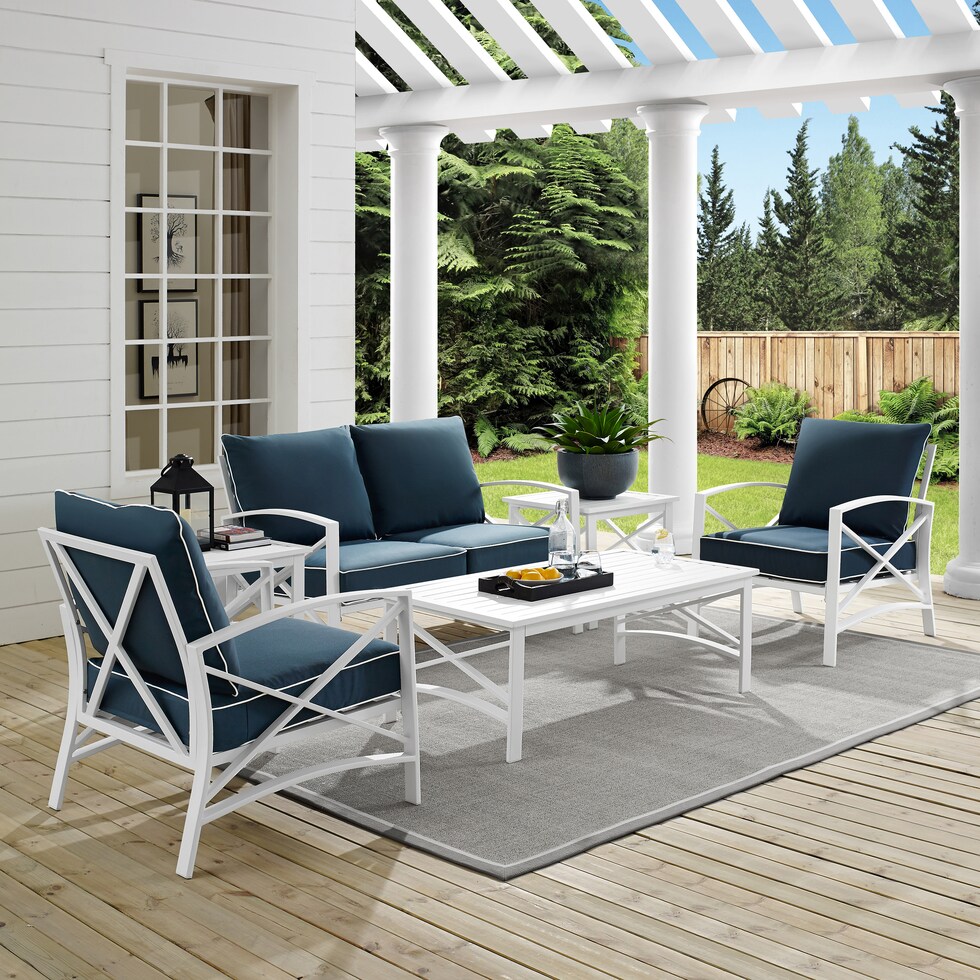 clarion blue outdoor loveseat set   