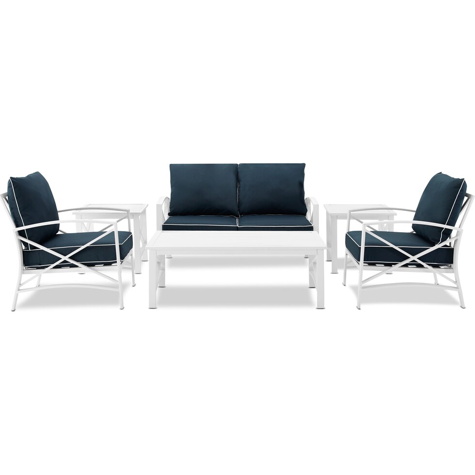 clarion blue outdoor loveseat set   