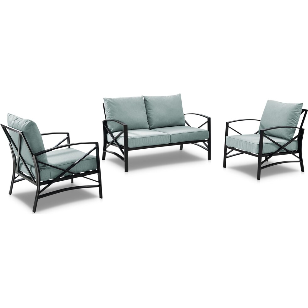 clarion blue outdoor loveseat set   
