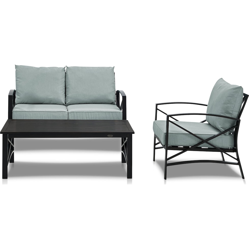 clarion blue outdoor loveseat set   