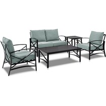 clarion blue outdoor loveseat set   