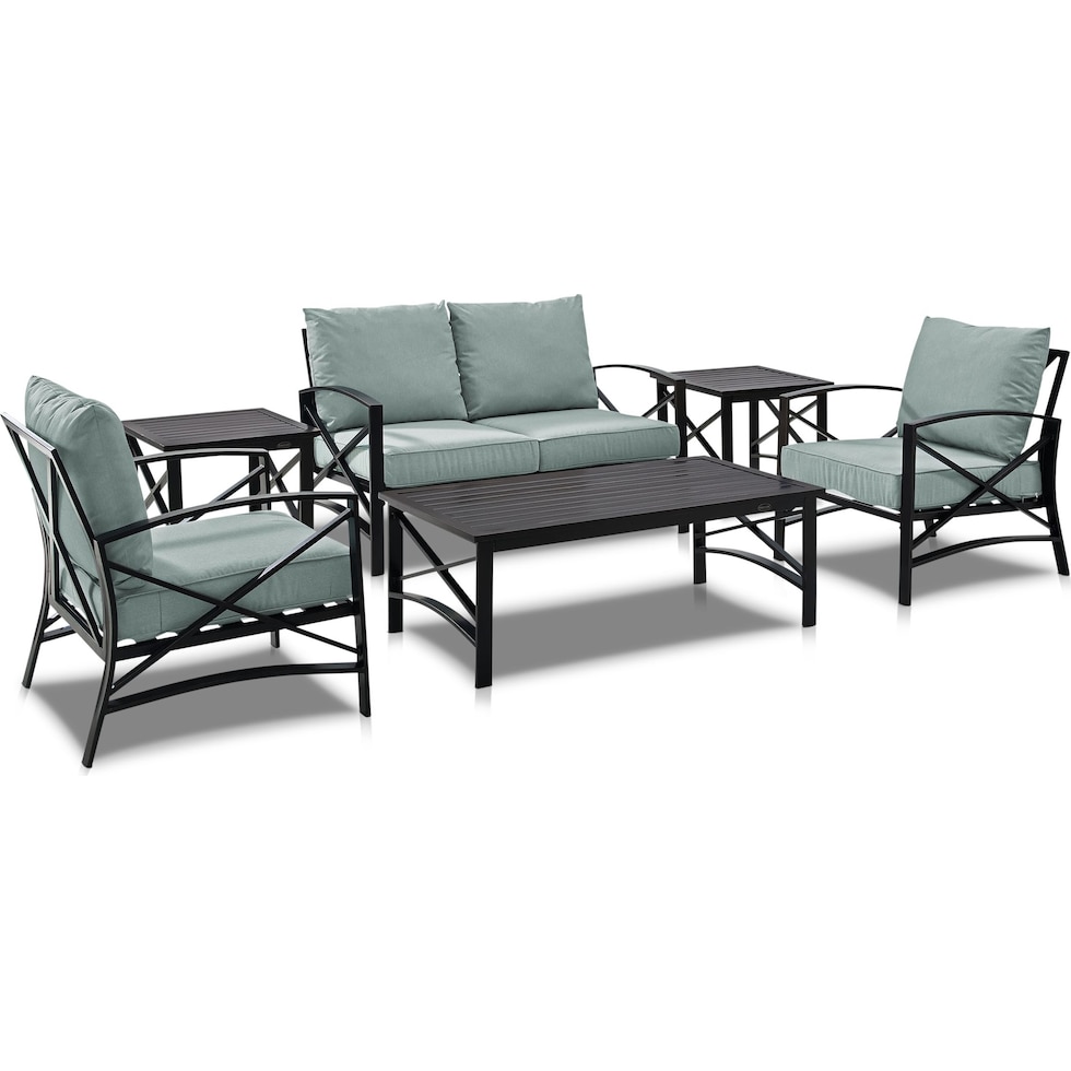 clarion blue outdoor loveseat set   