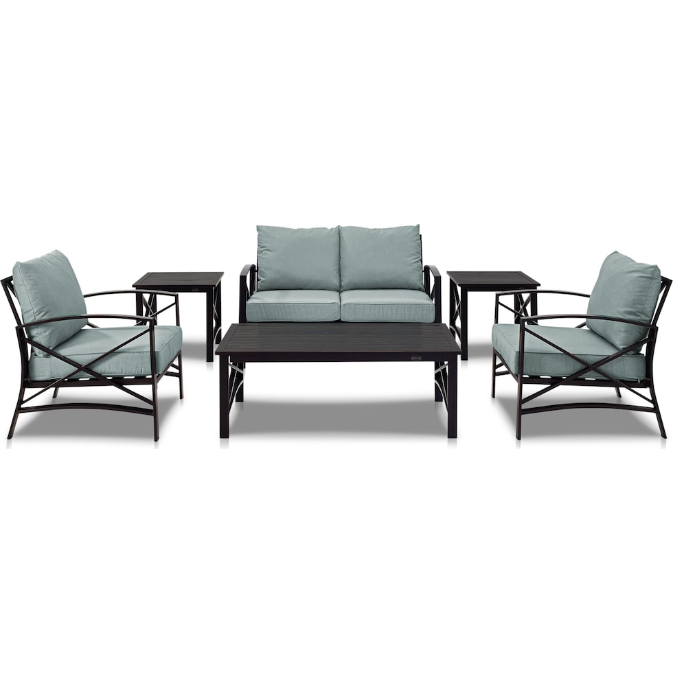 clarion blue outdoor loveseat set   