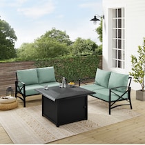 clarion blue outdoor loveseat set   