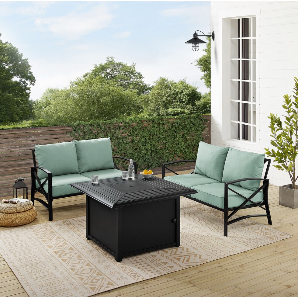 clarion blue outdoor loveseat set   