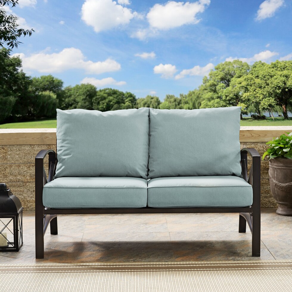 clarion blue outdoor loveseat   