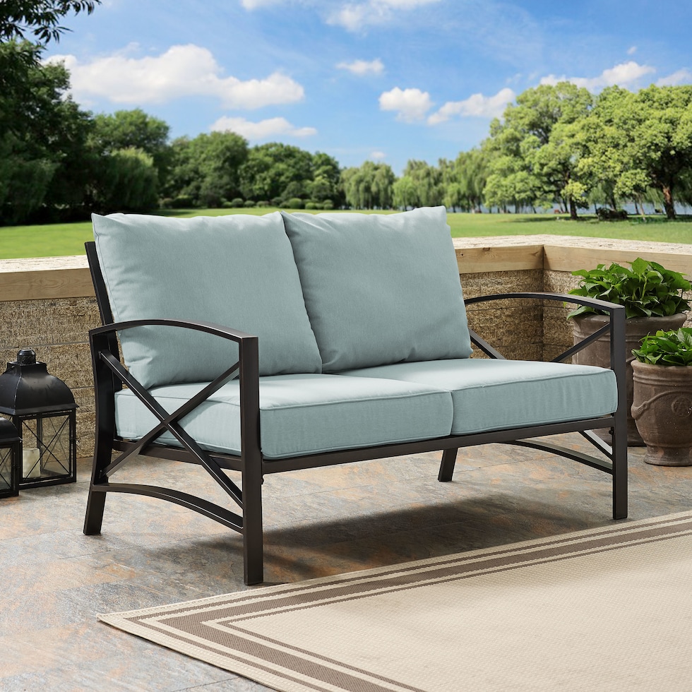 clarion blue outdoor loveseat   