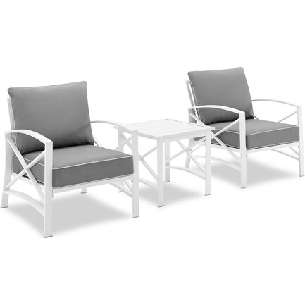 Clarion Set of 2 Outdoor Chairs and End Table - Gray