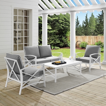 Clarion Outdoor Loveseat, 2 Chairs, and Coffee Table Set