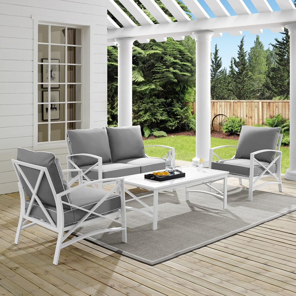 clarion gray outdoor loveseat set   