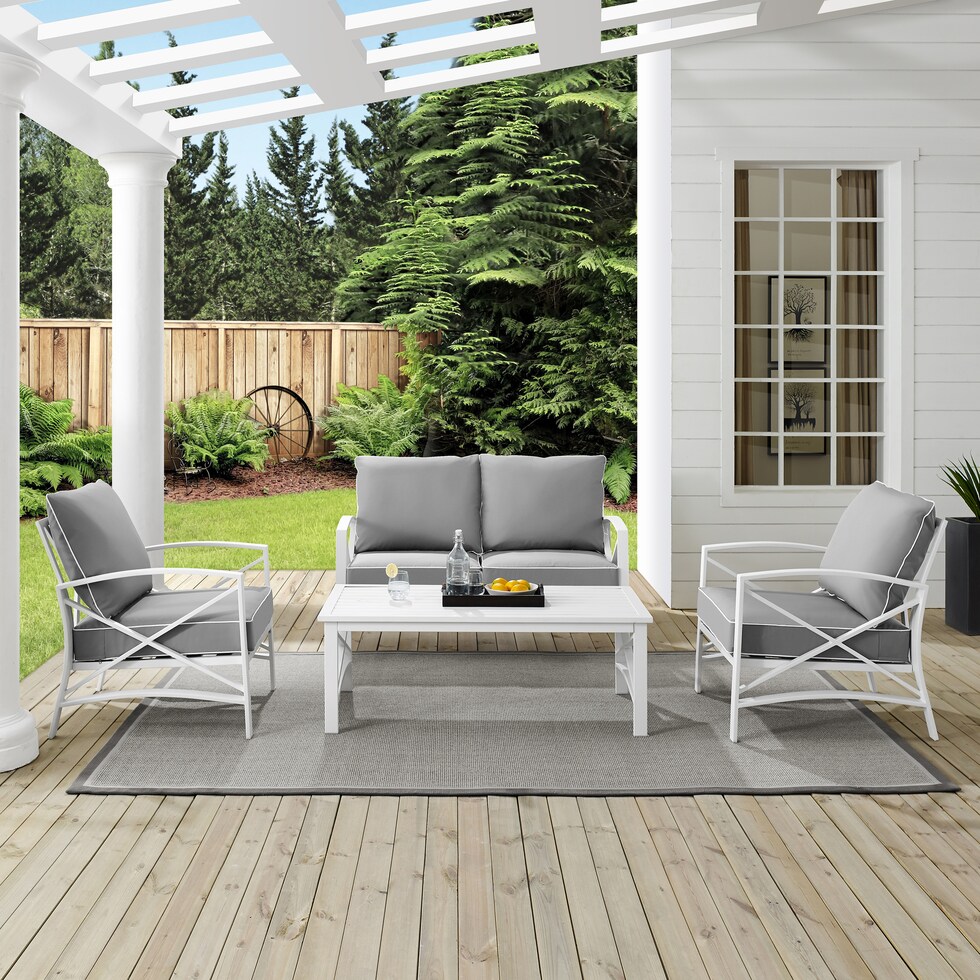 clarion gray outdoor loveseat set   