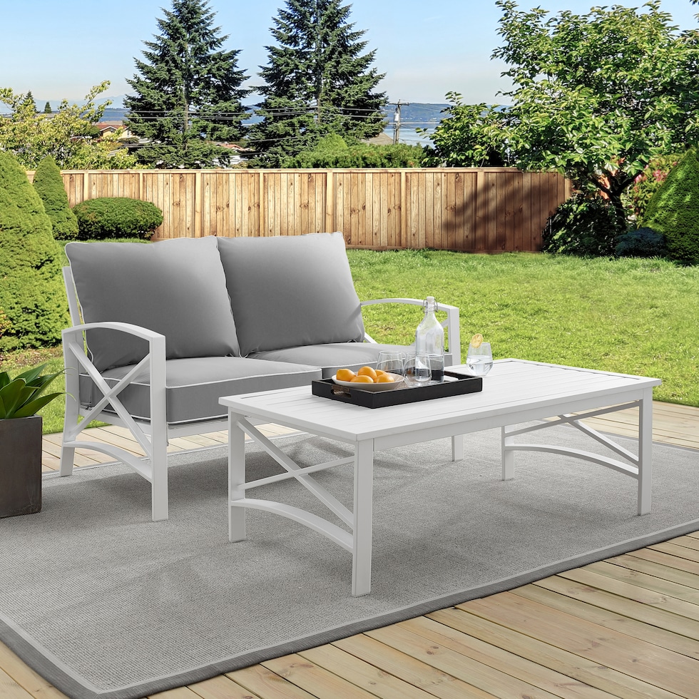 clarion gray outdoor loveseat set   