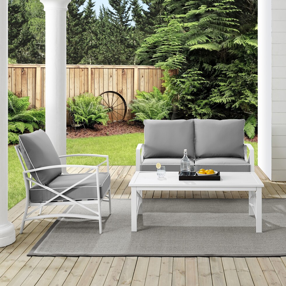 clarion gray outdoor loveseat set   