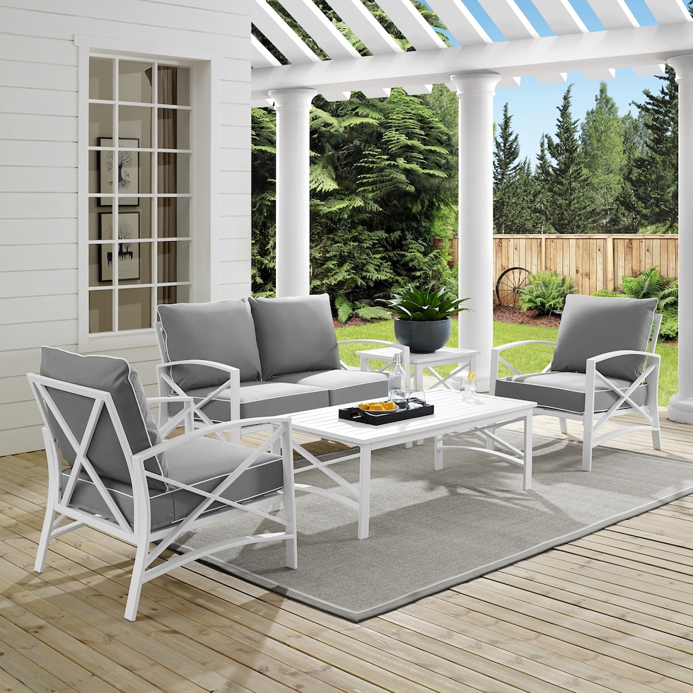 clarion gray outdoor loveseat set   