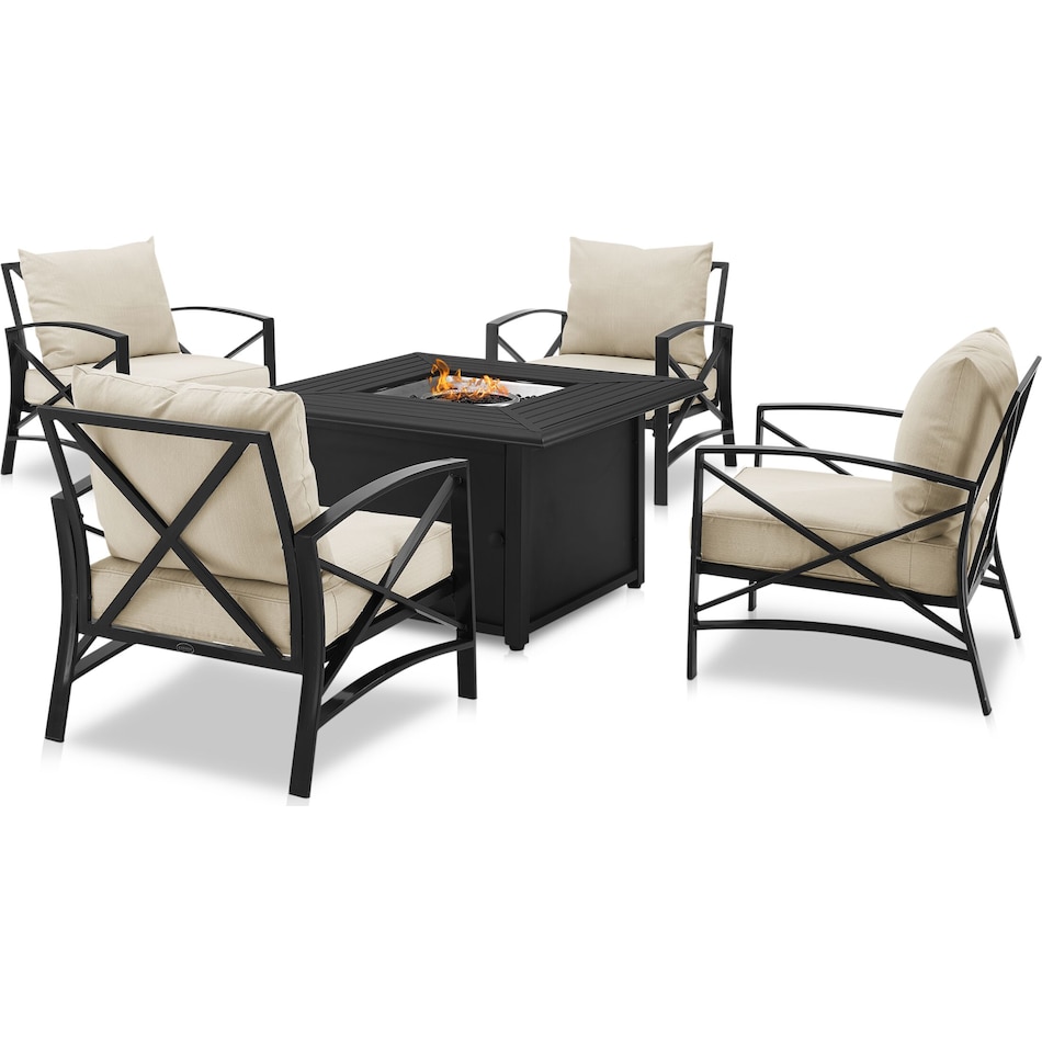 clarion light brown outdoor chair set   
