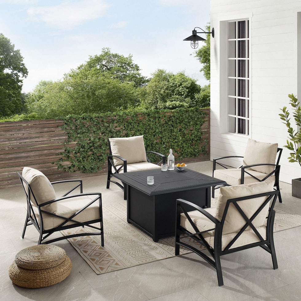 clarion light brown outdoor chair set   
