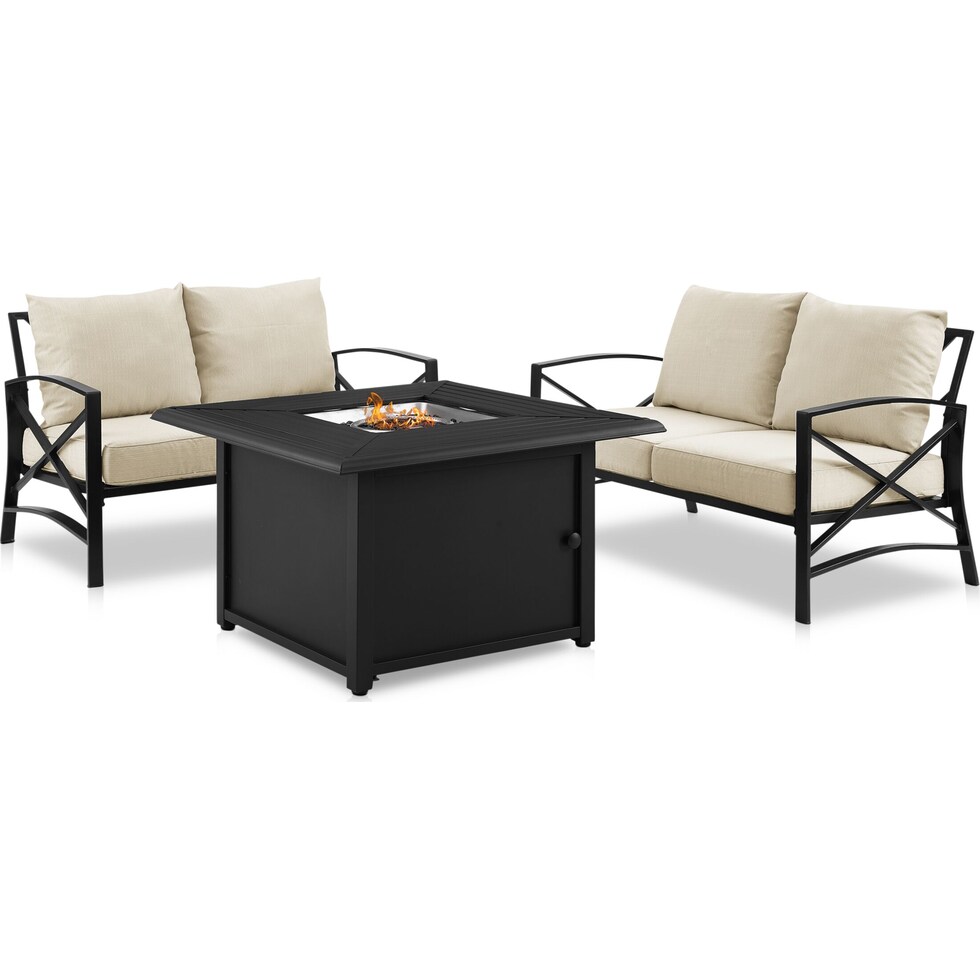 clarion light brown outdoor loveseat set   