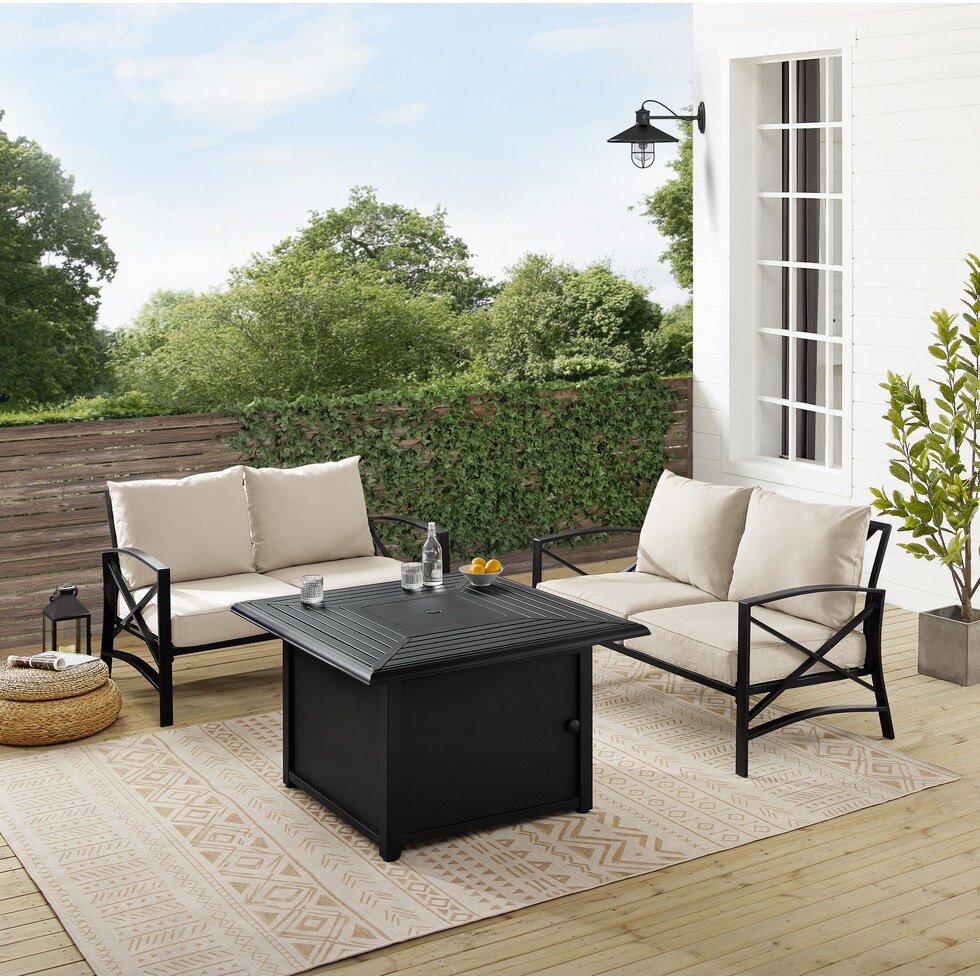 clarion light brown outdoor loveseat set   