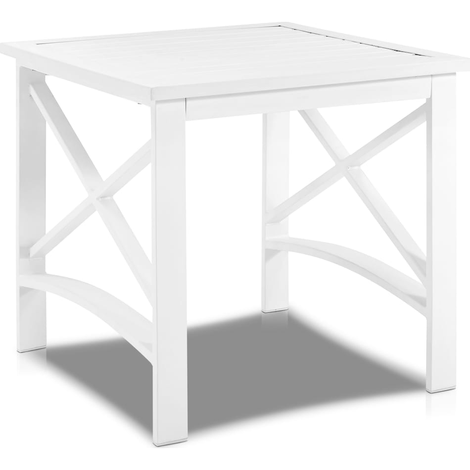 clarion white outdoor end table   