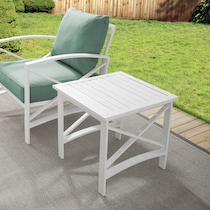 clarion white outdoor end table   