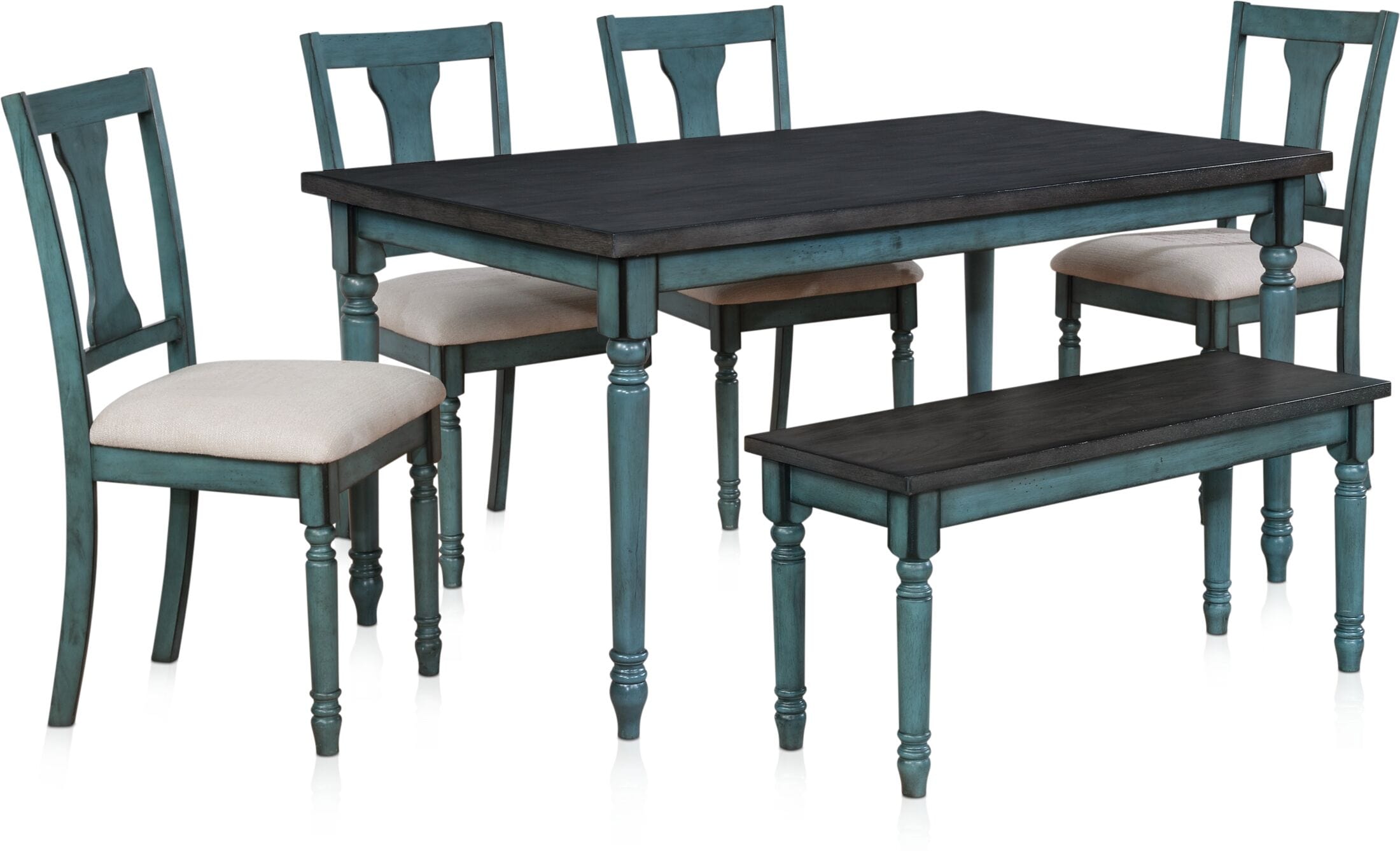Clayes Dining Table, 4 Chairs and Bench Value City Furniture