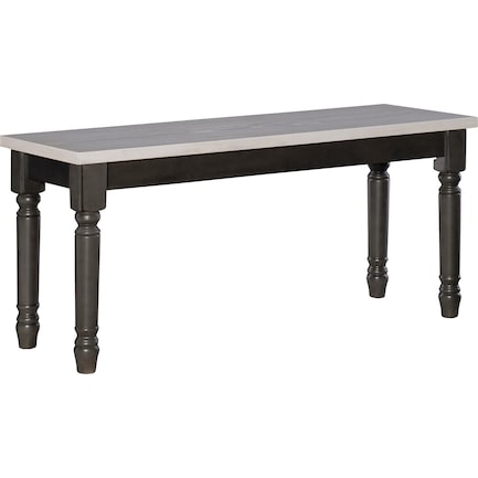 Clayes Dining Bench - Gray and White