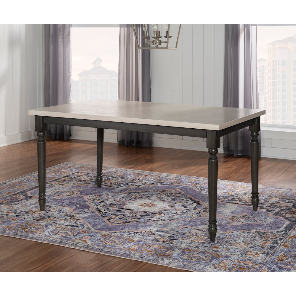 clayes gray and white dining table   