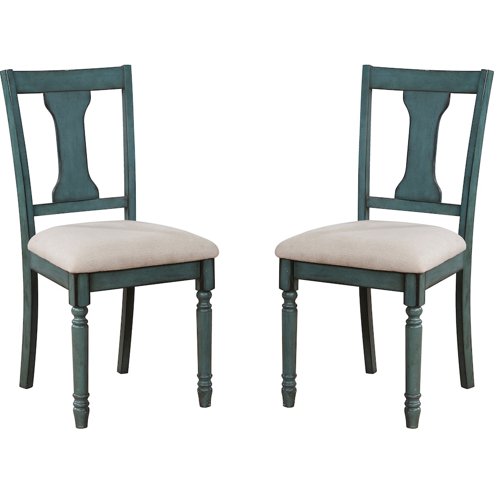 clayes teal dining chair   