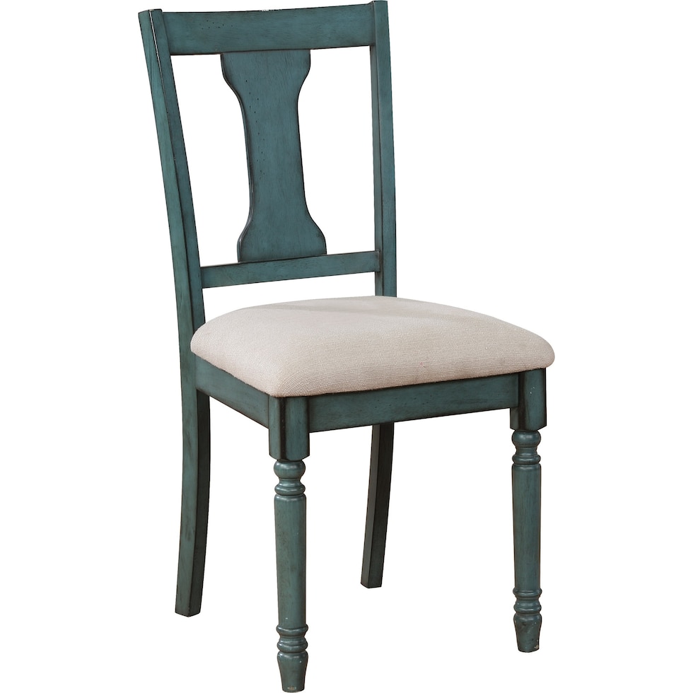 clayes teal dining chair   