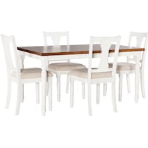 clayes white and brown  pc dining room   