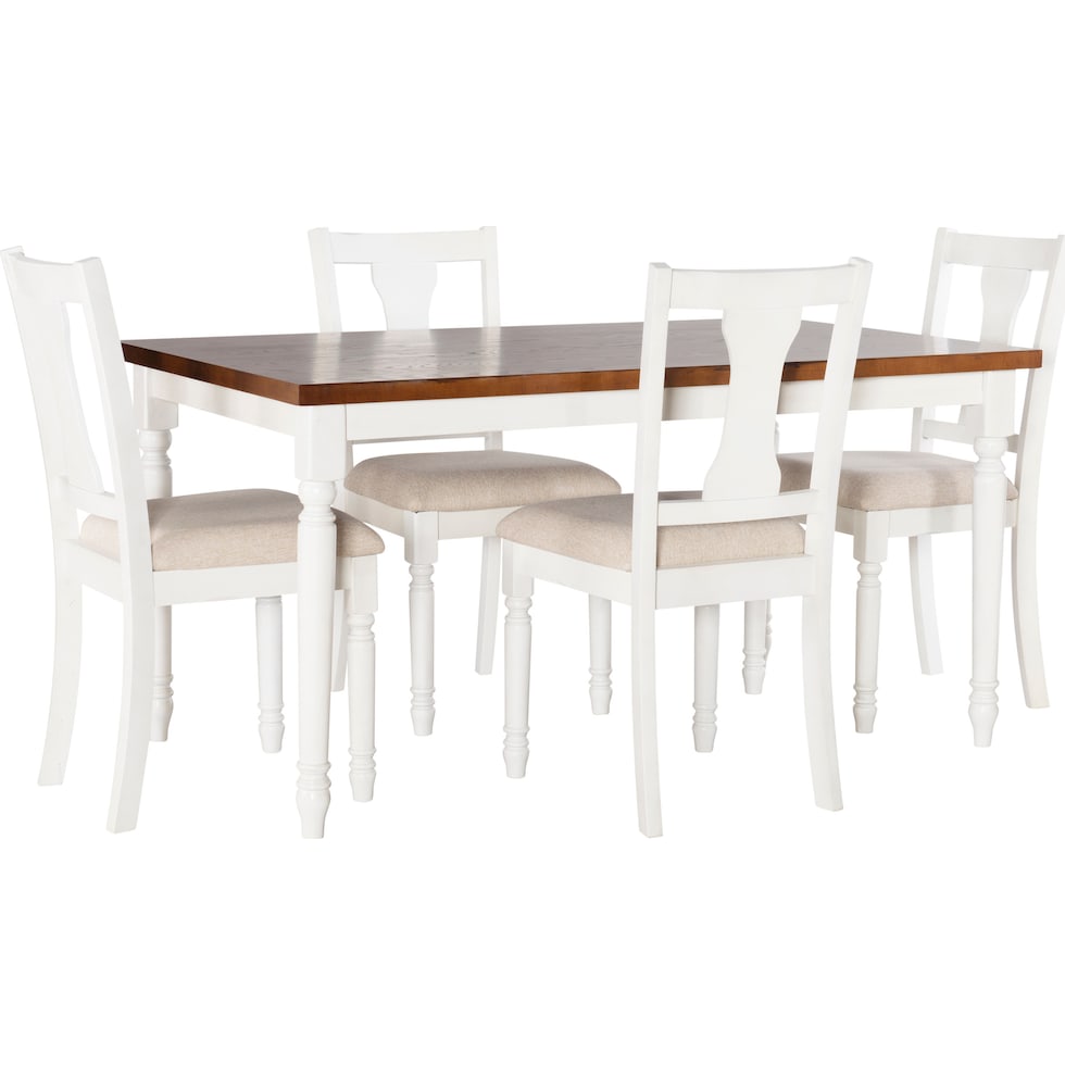 clayes white and brown  pc dining room   