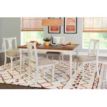 clayes white and brown  pc dining room   