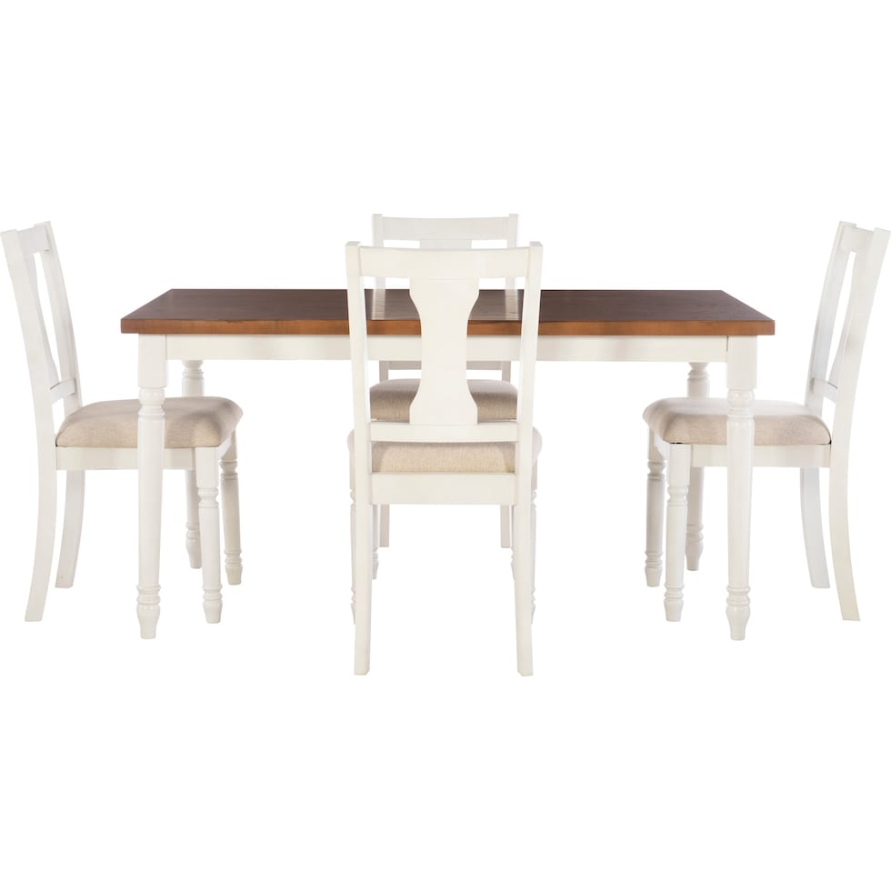 clayes white and brown  pc dining room   