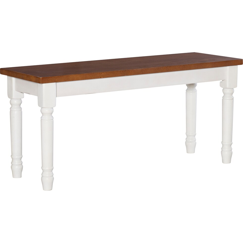 clayes white and brown dining bench   