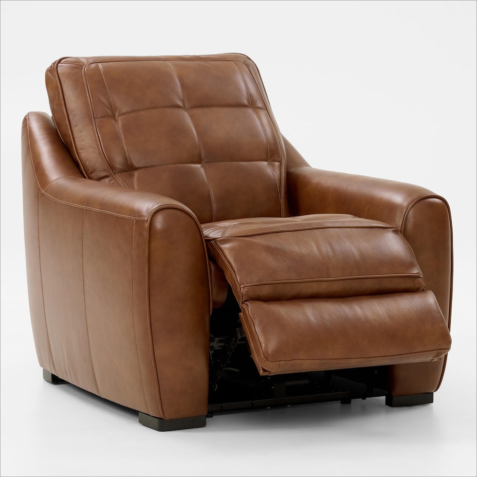 clayton light brown recliner   
