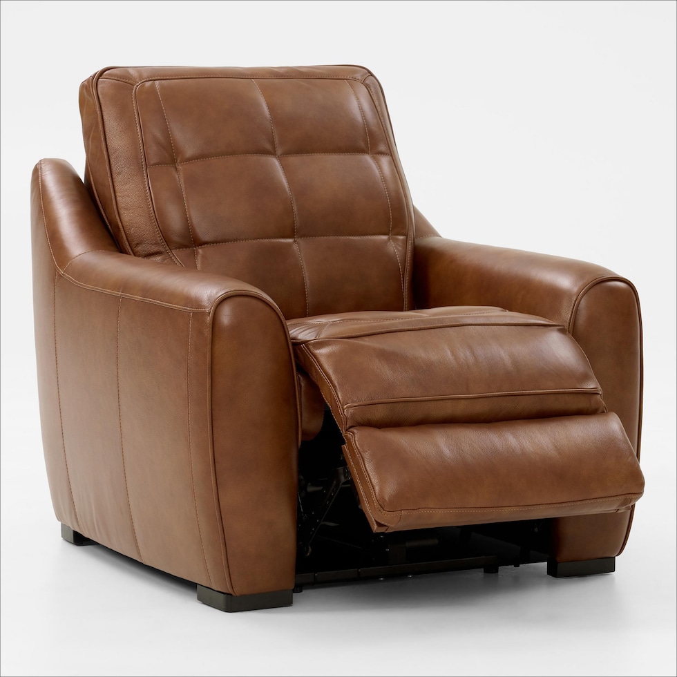 clayton light brown recliner   