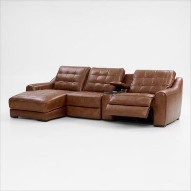 Clayton Dual-Power 4-Piece Sectional with Left-Facing Chaise and Console