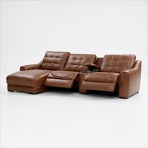 clayton light brown sectional   