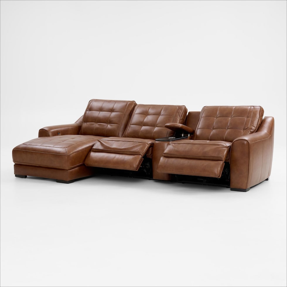 clayton light brown sectional   