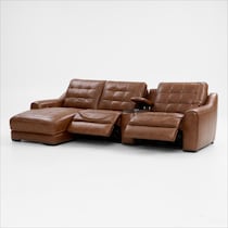 clayton light brown sectional   